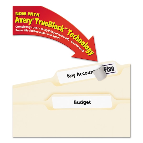 File Folder Labels, White, PK1800